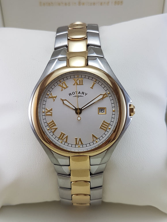 Rotary two tone watch with date